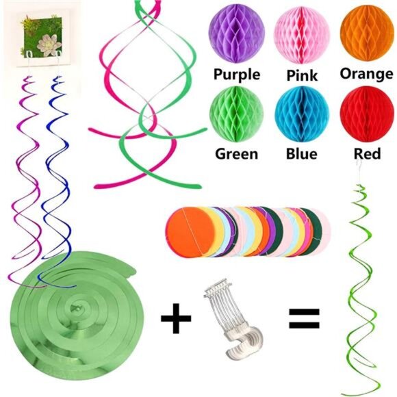 Happy Birthday Banner Party Decorations Colorful Paper Bunting Confetti Streamer - Picture 6 of 8